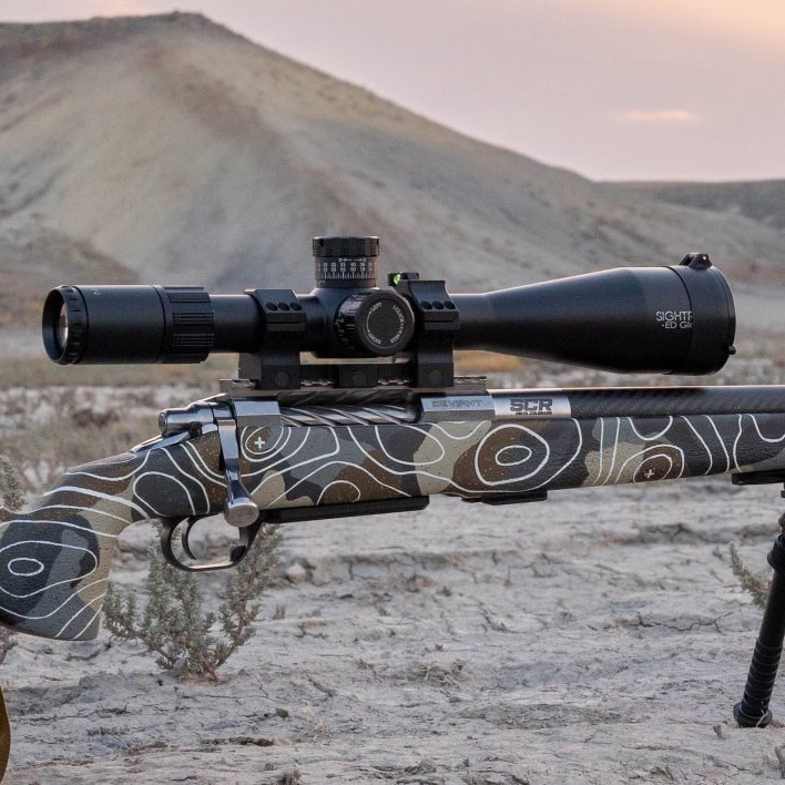Topographic Rifle Topo map lines over camo | Cerakote