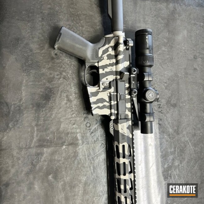 Custom Tiger Stripe Ar Coated With Cerakote In H-190 And H-170