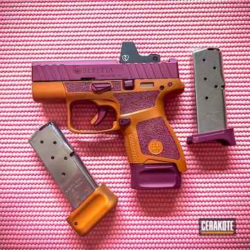 Custom Cerakoted Beretta Pistol With Precision Laid Color Inserts