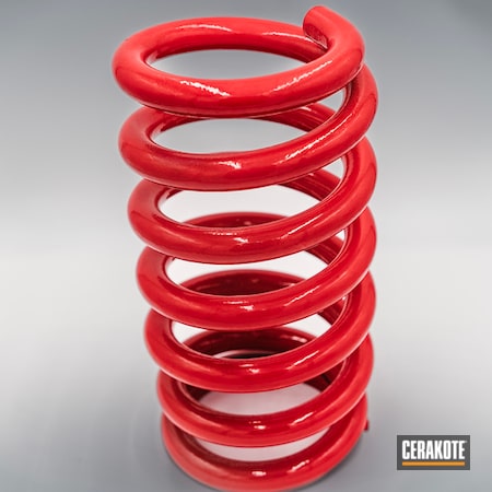 Powder Coating: Coil Springs,Springs,Automotive,STOPLIGHT RED C-143,Automotive Parts