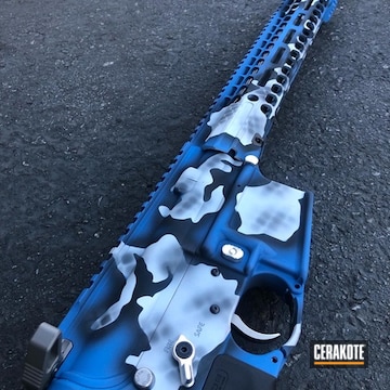 Ar-15 Custom Camo Coated With Cerakote In H-213, H-146, H-184 And H-362