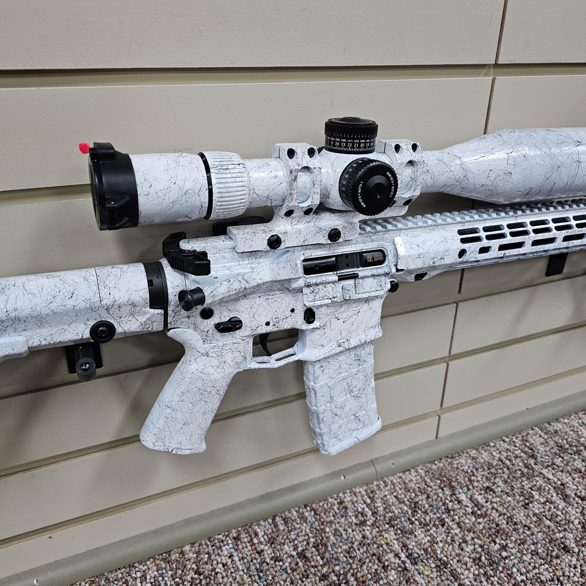 Snow Ar Complete AR Set In A Custom Snow Camo | Cerakote