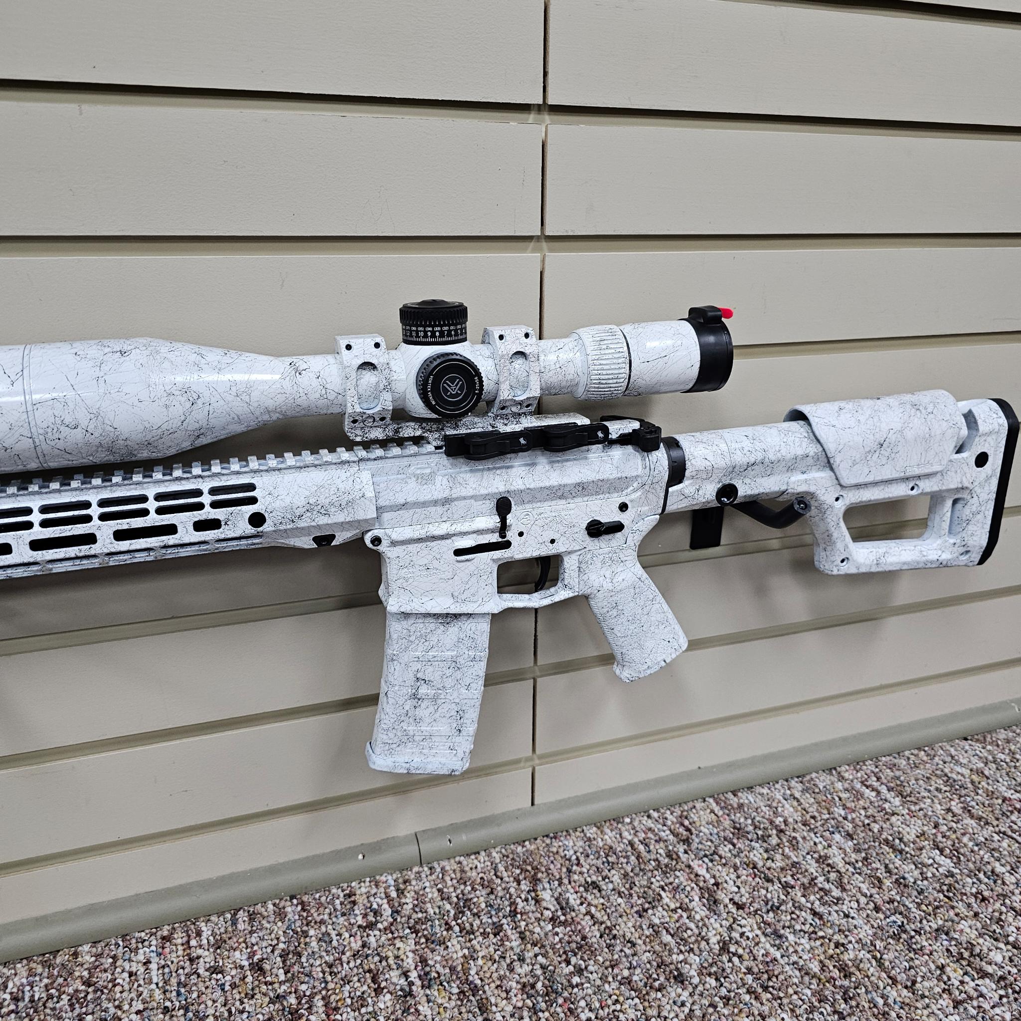 Snow Ar Complete AR Set In A Custom Snow Camo | Cerakote