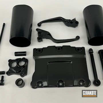 High Gloss Armor Clear And Gloss Black Harley Engine Parts