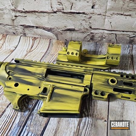 Powder Coating: Graphite Black H-146,Distressed,S.H.O.T,Gold H-122,Electric Yellow H-166,Tactical Rifle,AR-15,Battleworn,AR Project,Custom AR Build
