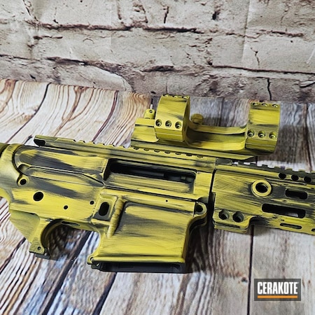 Powder Coating: Graphite Black H-146,Distressed,S.H.O.T,Gold H-122,Electric Yellow H-166,Tactical Rifle,AR-15,Battleworn,AR Project,Custom AR Build