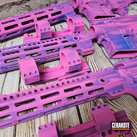 Powder Coating: Distressed,NRA Blue H-171,S.H.O.T,Anderson Mfg.,Tactical Rifle,AR-15,Battleworn,AR Build,Prison Pink H-141,Upper / Lower / Handguard,AR Project