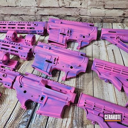 Powder Coating: Distressed,NRA Blue H-171,S.H.O.T,Anderson Mfg.,Tactical Rifle,AR-15,Battleworn,AR Build,Prison Pink H-141,Upper / Lower / Handguard,AR Project