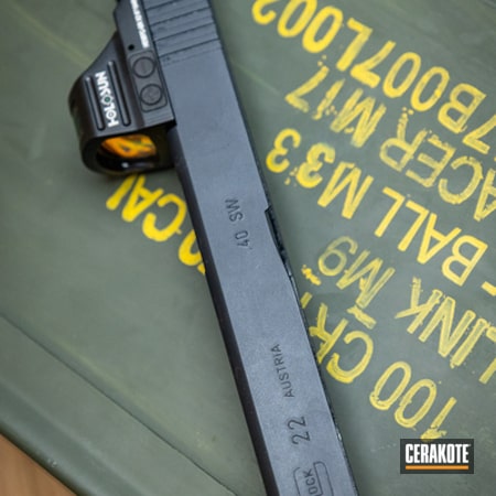 Powder Coating: Glock,Pistol,Glock Slide,MAGPUL® STEALTH GREY H-188,Glock 22,Pistol Slide
