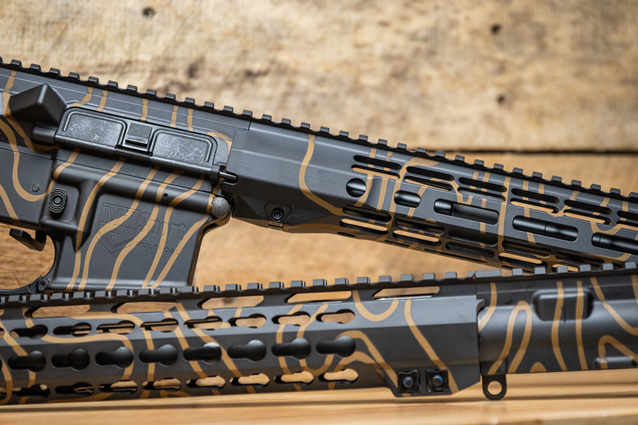 AR Rifle Sets with Custom Topographical Pattern | Cerakote