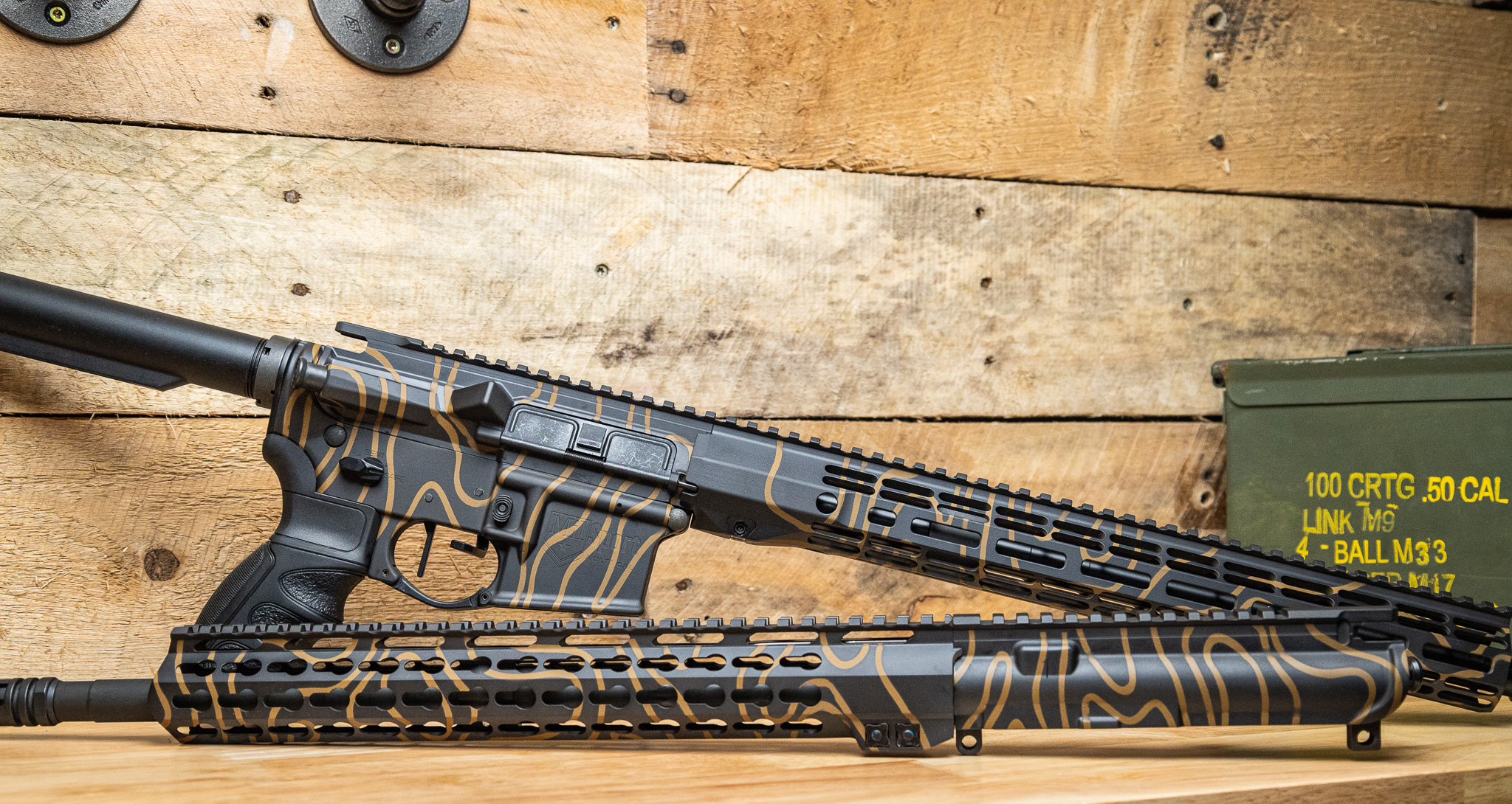 AR Rifle Sets with Custom Topographical Pattern | Cerakote