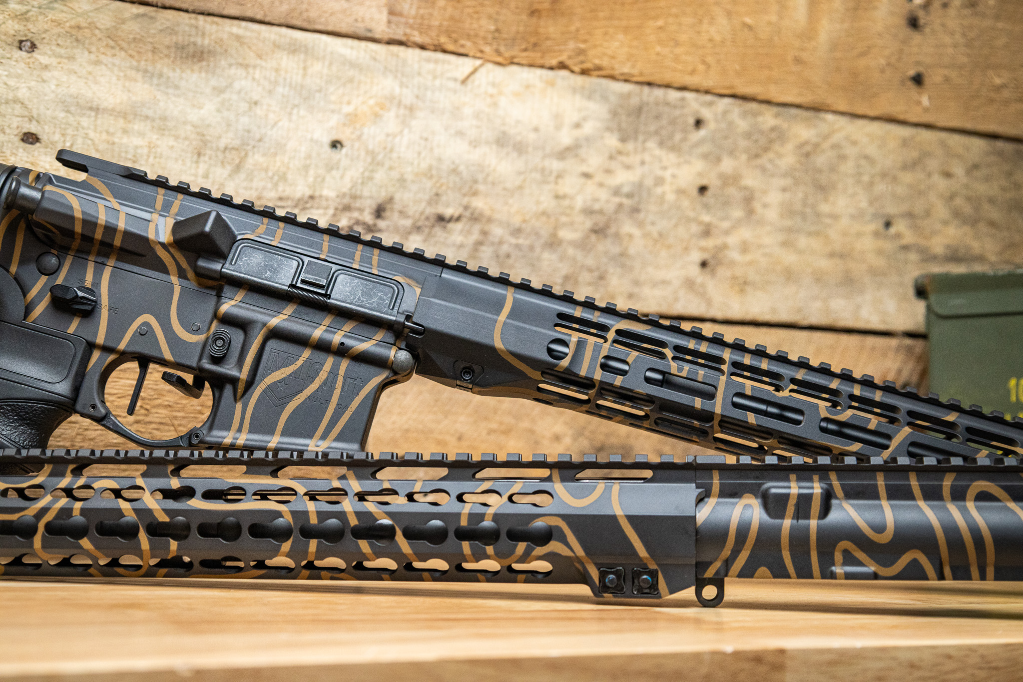 AR Rifle Sets with Custom Topographical Pattern | Cerakote