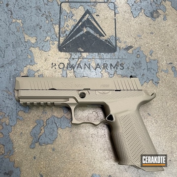 P320 With Icarus Frame Coated With Cerakote In Titanium And Gold