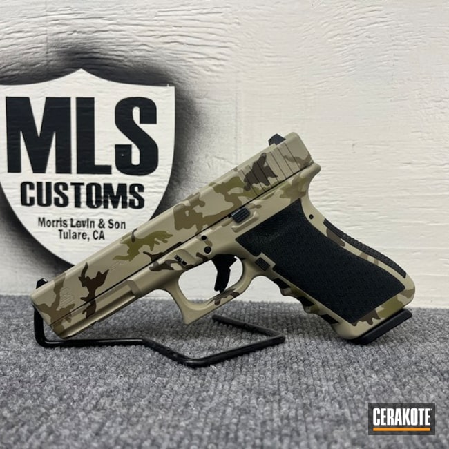 Glock 17 Camo coated in Troy® Coyote Tan, Chocolate Brown, Graphite ...