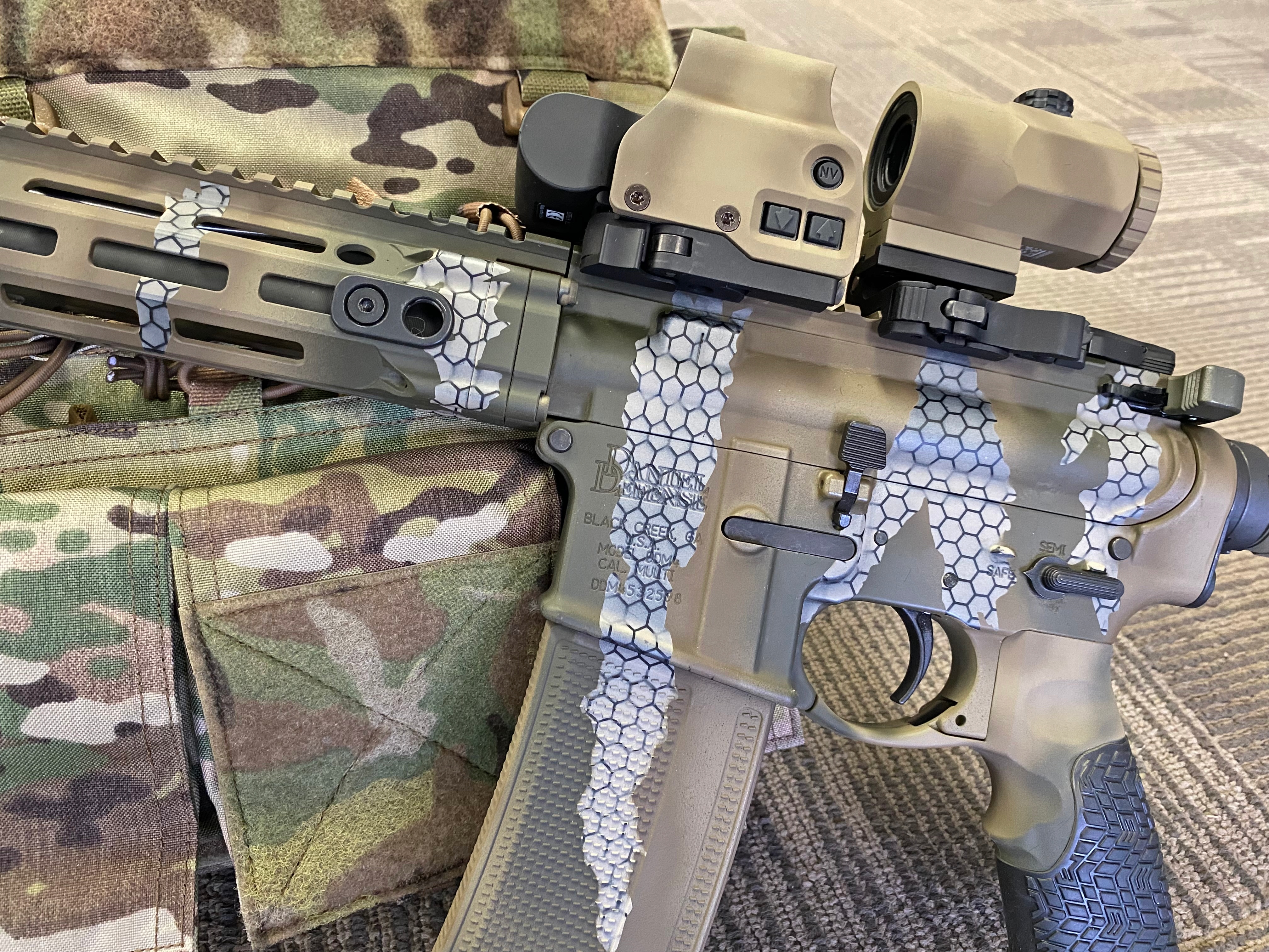 Pattern Read Defense Daniel Defense AR-15 in Riptile Camo Pattern | Cerakote