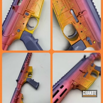 Ar15 Sunrise Flower Patch Coated With Cerakote In C-300, H-309, H-141, H-314 And H-300