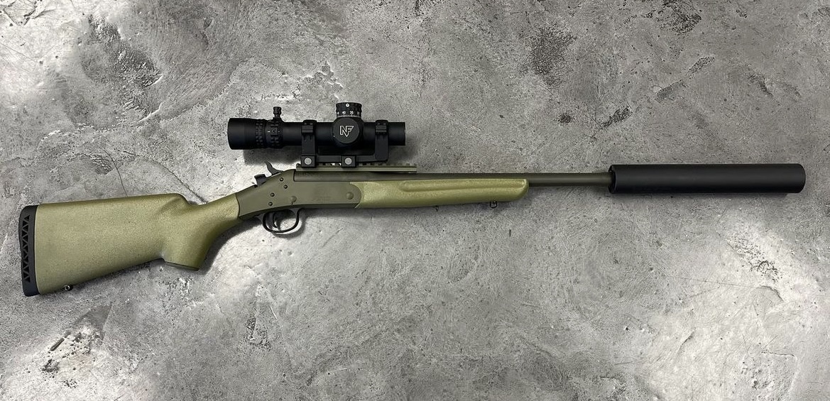 Break Open Rifle Break-open Rifle With Nightforce coated with Noveske Bazooka Green ...