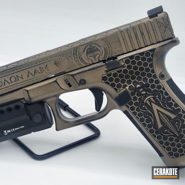 Spartan Themed Glock Coated With Cerakote In H-248, H-255, H-146 And H-148
