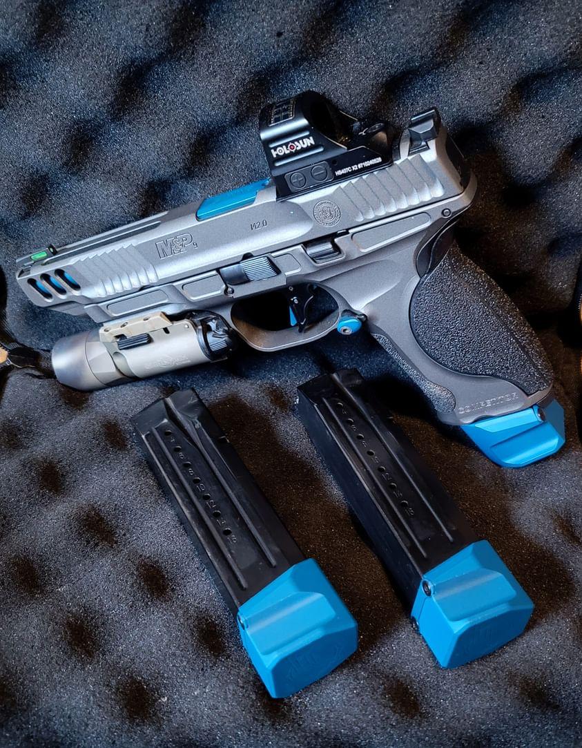 M&p 2.0 Competition coated with a Sky Blue Finish | Cerakote
