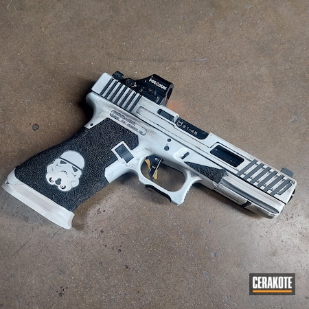 Powder Coating: Laser Engrave,Glock,.45 ACP,Armor Black H-190,Stormtrooper White H-297,Glock 21,Stormtrooper,Star Wars,Laser Stippled