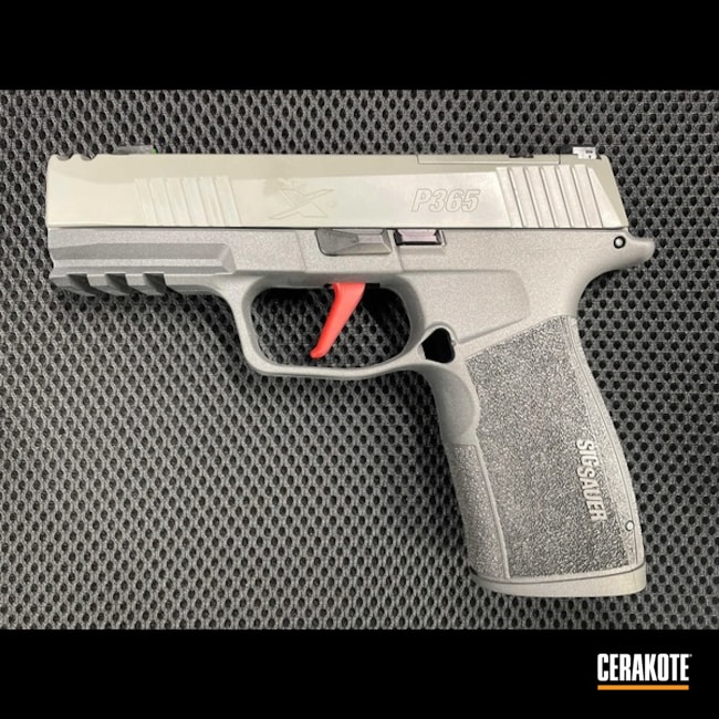 Tactical Grey, Bull Shark Grey And Firehouse Red Sig Xmacro P365 Finished
