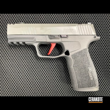 Tactical Grey, Bull Shark Grey And Firehouse Red Sig Xmacro P365 Finished