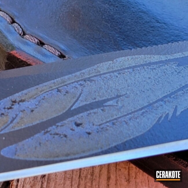 Custom Knife Coated With Cerakote In E-100 And H-315
