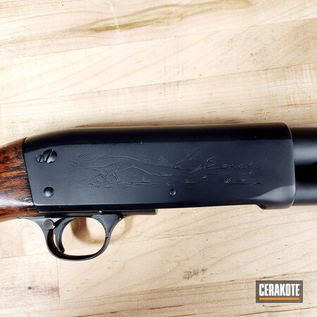 Powder Coating: Ithaca Gun Company,Shotgun,Midnight Blue H-238,Restoration