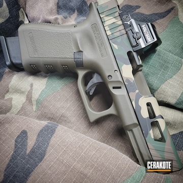 M81 Glock 19 Coated With Cerakote In Desert Sand, Highland Green, Chocolate Brown, Graphite Black And Magpul® Flat Dark Earth