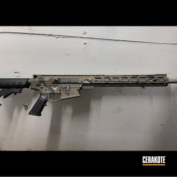 Ar15 Camo Coated With Cerakote In Armor Black, Patriot Brown, Sand And Sniper Green