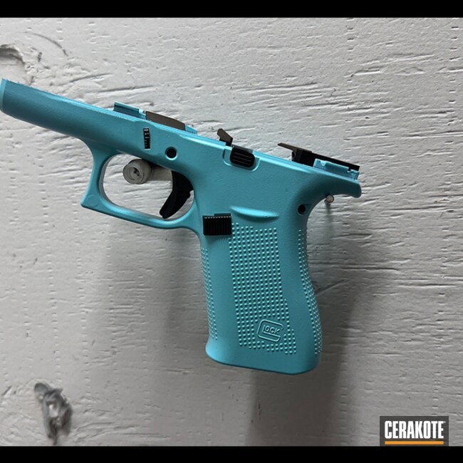 Glock 43x Coated With Cerakote In Robin's Egg Blue