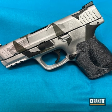Smith & Wesson Shield In Splinter Camo Coated With Cerakote