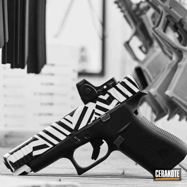 Zig Zag Glock 48 Coated With Cerakote In Stormtrooper White And Graphite Black