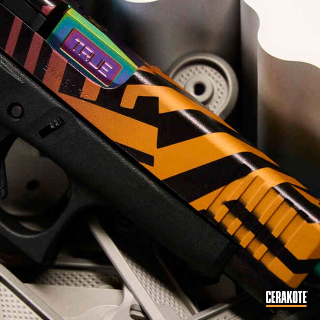 Custom Order Glock, Coated In Custom Camouflage "the Joe Exotic"
