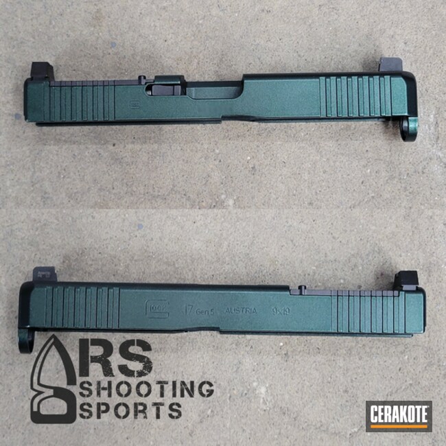 Glock Slide With Gun Candy Coated With Cerakote In Graphite Black