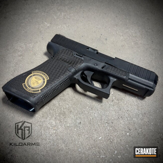 Police Chief Retirement Gift - Cerakote And Stipple Glock Coated With Cerakote In H-255 And H-122
