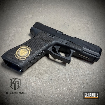 Police Chief Retirement Gift - Cerakote And Stipple Glock Coated With Cerakote In H-255 And H-122