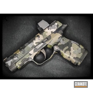 Multicam P365xl Coated With Cerakote In H-219, Hir-199, H-189, H-190, Hir-247 And H-234