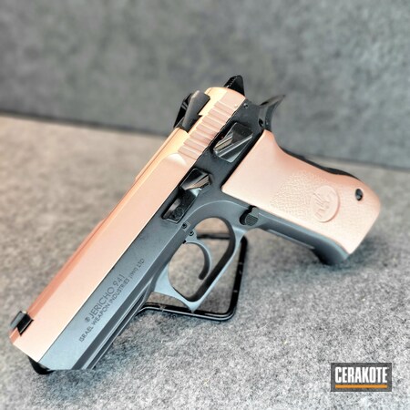 Powder Coating: ROSE GOLD H-327,9mm,Graphite Black H-146,Ladies,Israel Weapon Industries,IWI,Jericho,Pretty Guns,IWI Jericho 941,For The Ladies