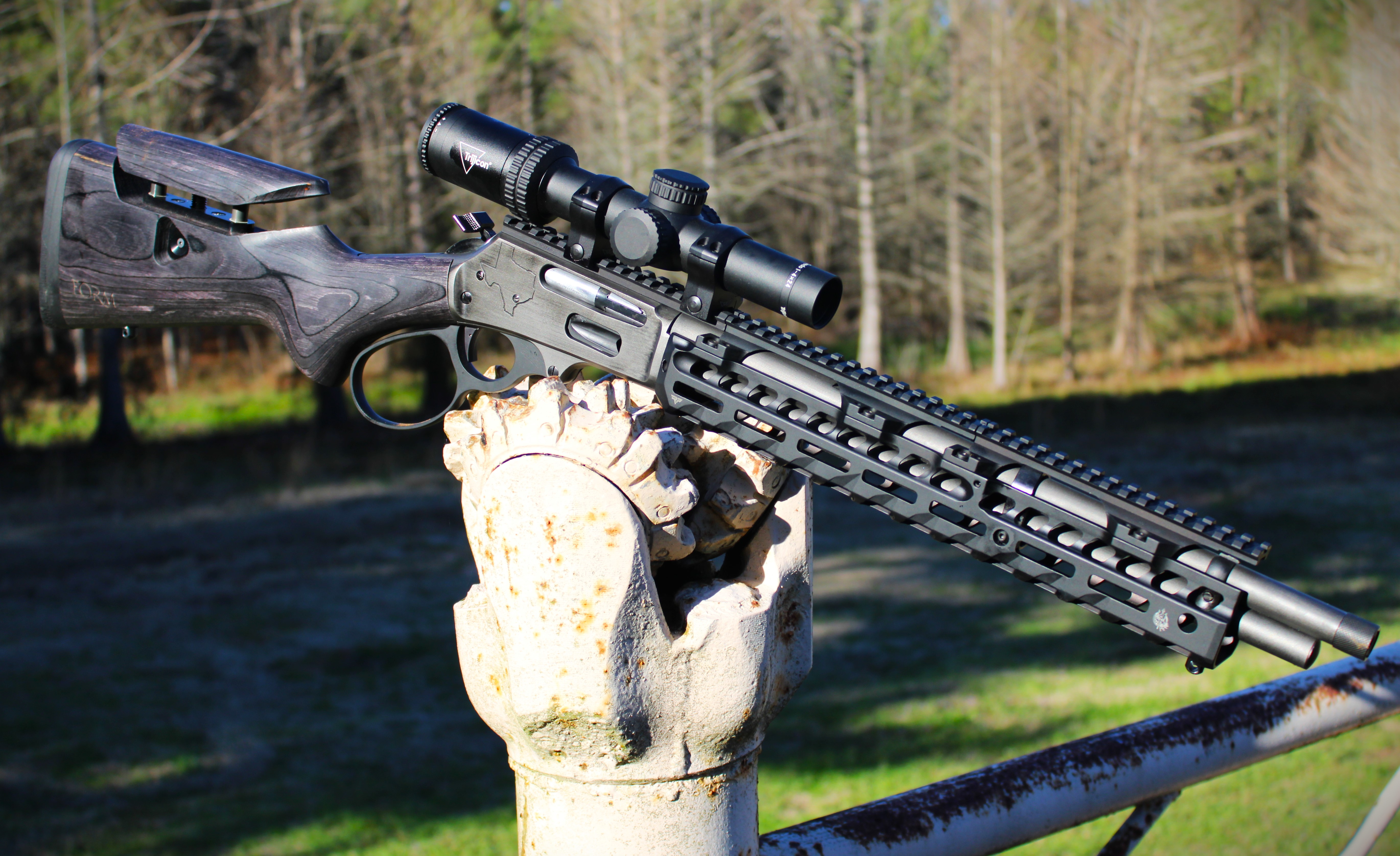 Marlin 30-30 Tactical Lever Action Rifle using a Graphite Black and ...