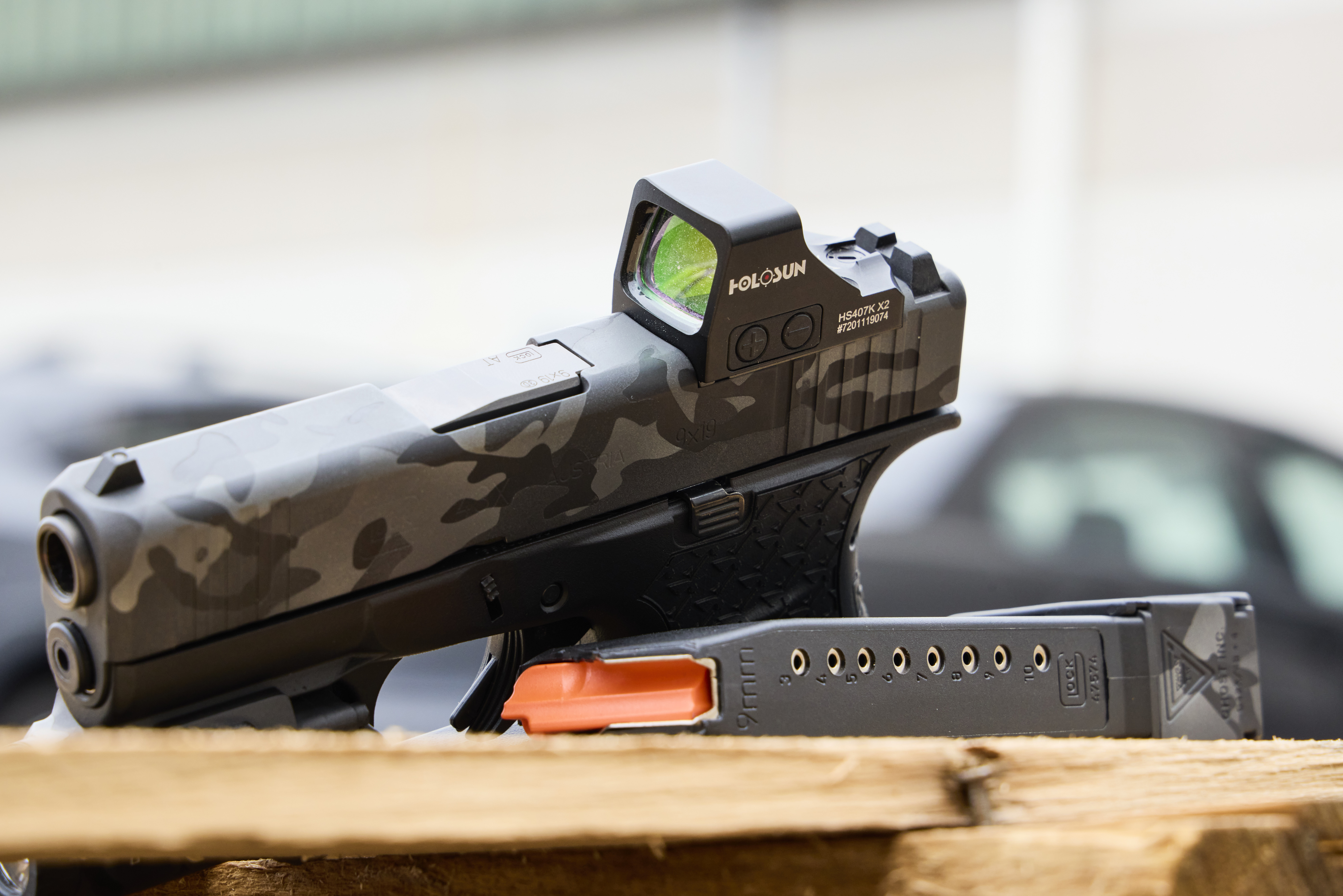 Custom Glock in architectural pattern with matching EZ grip magazine ...