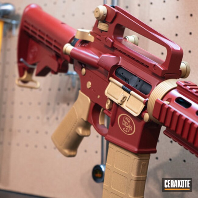 Sf 49ers Carry Handle Ar Coated With Cerakote In H-221, H-146 And H-122