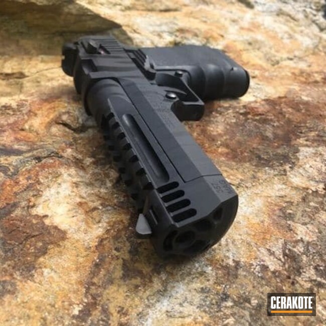 Desert Eagle Two Tone Black Tiger Stripes Coated With Cerakote In H-109 And H-146