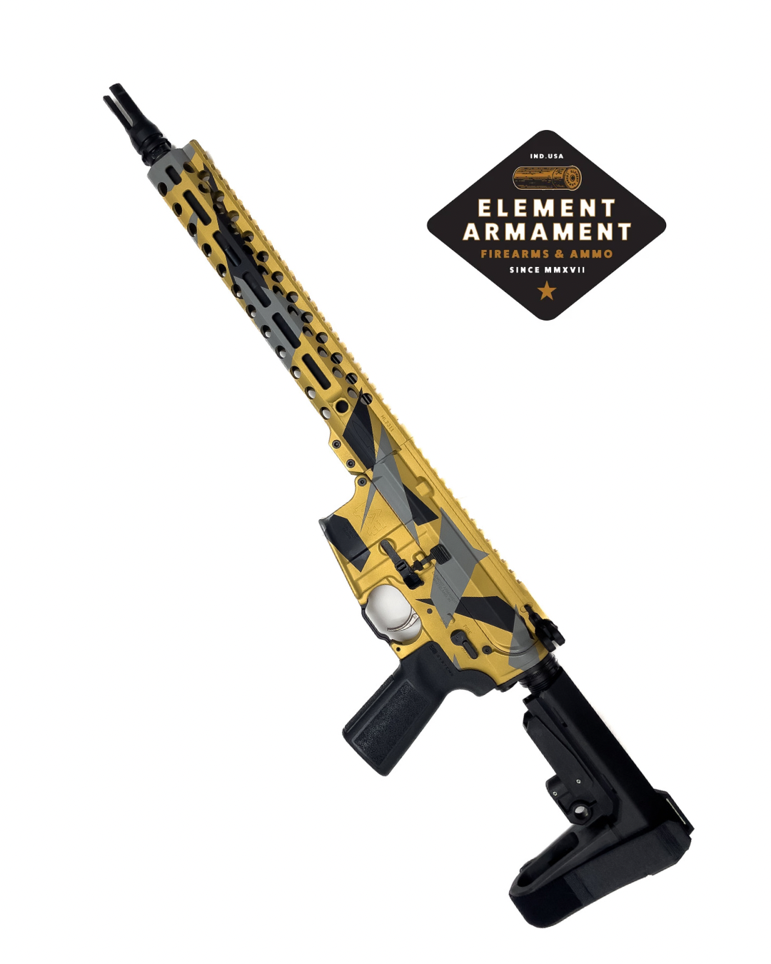 Ar15 Gold Splinter Camo coated with Graphite Black, Bull Shark Grey and ...