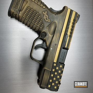 Cerakoted Distressed Springfield Xds In H-122 And H-146
