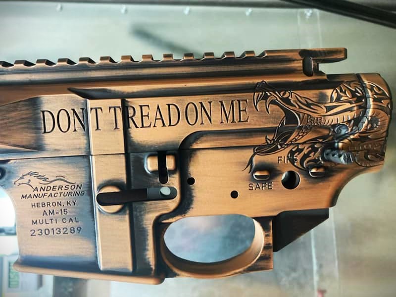 Copper Rattler Laser Rattler Ar done in Graphite Black and Copper | Cerakote
