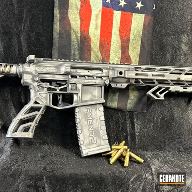 Skeletonized Distressed Ar Coated With Cerakote In H-234 And H-147