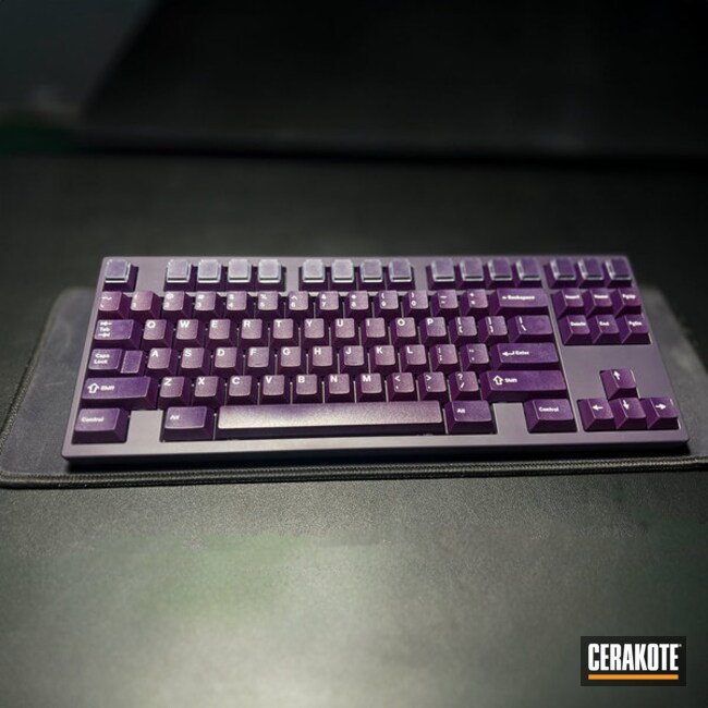 Glare Tkl - Custom Mechanical Keyboard Sprayed In Custom Dark Lavender Mix