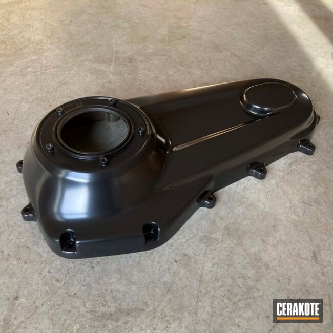 Harley Davidson Clutch Cover Coated With Cerakote In Blackout
