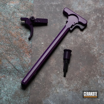 Charging Handle And Trigger Coated With Cerakote In Lollypop Purple